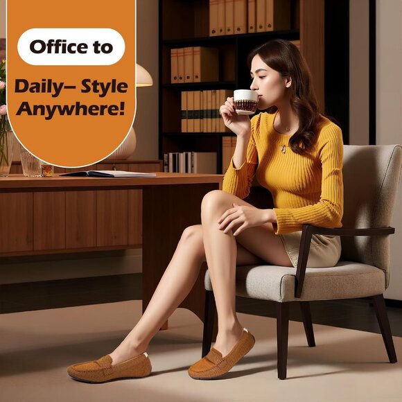 Zelaprox Women Brown Mesh Slip on Comfortable Foam Loafer Shoes Flat Shoes - Picture 8 of 8